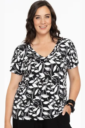 Yoek Shirt met V-hals | Zwart | Maat 38/40