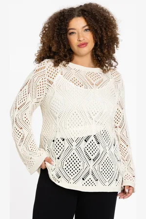 Yoek Top crochet LOUNGE | Beige | Maat 38/40