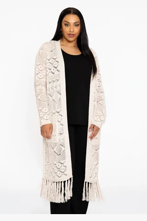 Yoek Vest lang gebreid | Licht Bruin | Maat 38/40