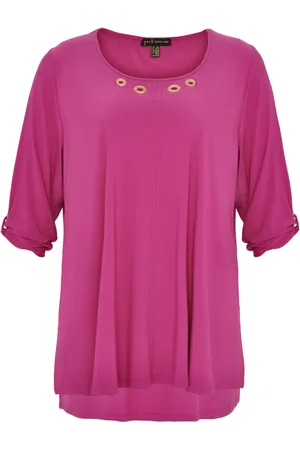 Yoek Shirt turn-up sleeves | Roze | Maat S