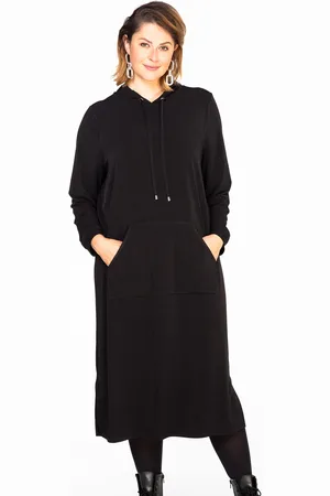 Yoek Dress hooded | Zwart | Maat S