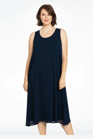 Yoek Mouwloze jurk | Blauw | Maat 38/40