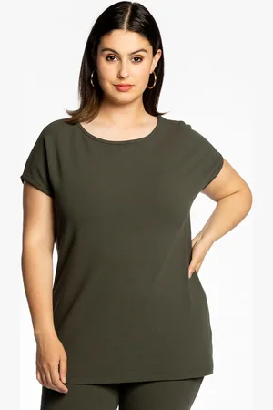 Yoek T-Shirt wijd | Groen | Maat 38/40