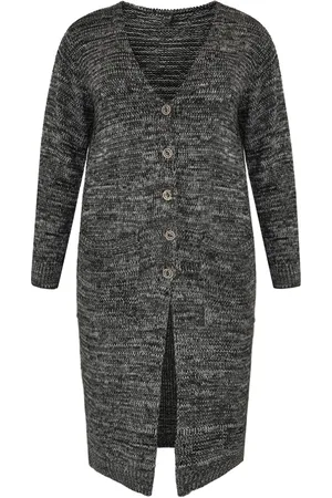 Yoek Cardigan mouliné | Zwart | Maat 38/40