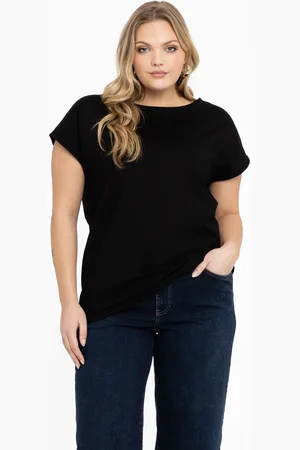 Yoek T-shirt kapmouwen wijd | Zwart | Maat 38/40
