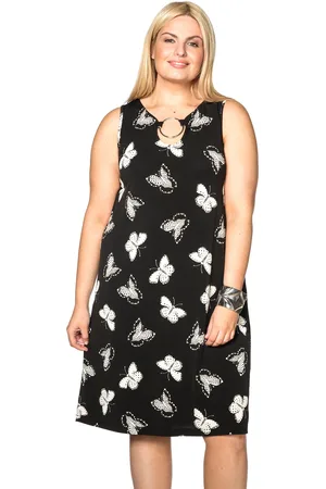 Yoek Dress ring neck FARFALLE | Zwart | Maat S