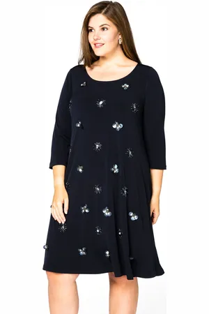 Yoek Jurk met pailletten | Blauw | Maat 38/40