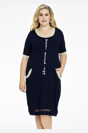 Yoek Jurk korte mouw ENJOY | Blauw | Maat 38/40