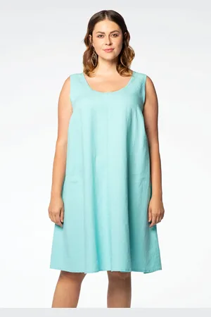 Yoek Mouwloze jurk | Blauw | Maat 38/40