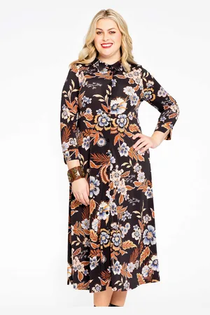 Yoek Blouse-jurk AMBIANCE | Zwart | Maat 38/40
