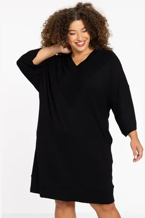 Yoek Sweater-jurk LOUNGE | Zwart | Maat 38/40