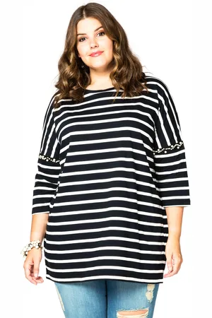 Yoek Wijd shirt parels | Blauw | Maat 38/40