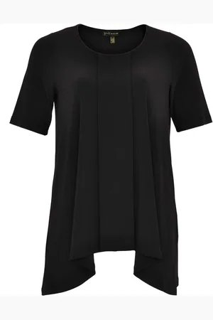 Yoek Shirt wide pointy sh sl | Zwart | Maat S