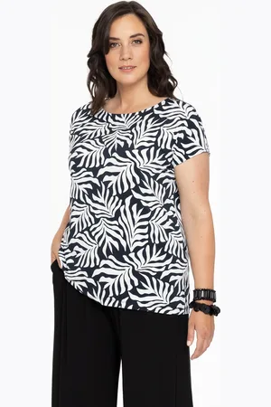Yoek Shirt wijd SEA LEAF | Zwart | Maat 38/40