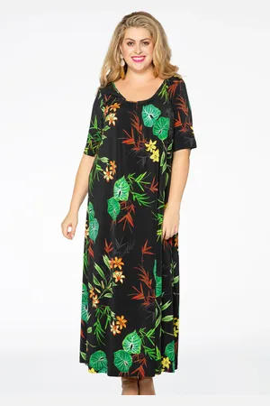 Yoek Maxi jurk TROPICAL | Wit | Maat 38/40