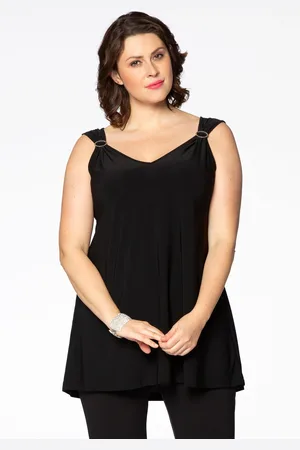 Yoek Singlet flare versiering | Zwart | Maat 38/40