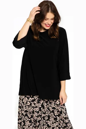 Yoek Shirt A-lijn met turtle neck | Zwart | Maat 38/40