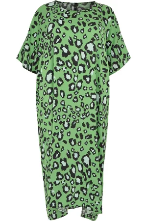 Yoek Midi jurk AFRICA | Groen | Maat 38/40