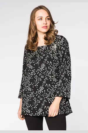 Yoek Tuniek met parels CONFETTI | Zwart | Maat 38
