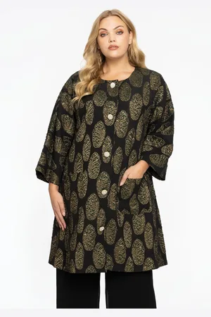 Yoek Jacket jacquard | Zwart | Maat 38