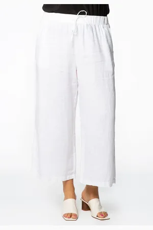 Yoek Driekwart broek taillekoord | Wit | Maat 38/40