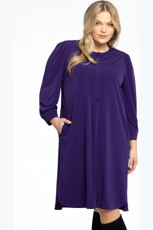 Yoek Jurk Puff Sleeve | Paars | Maat 38/40
