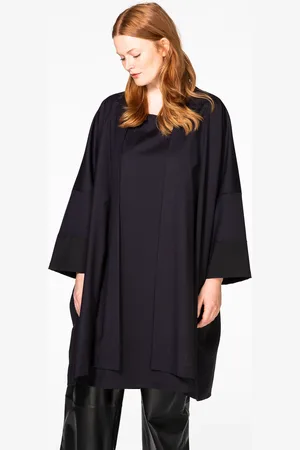 Yoek Kimono long colourblock cuff | Blauw | Maat 38