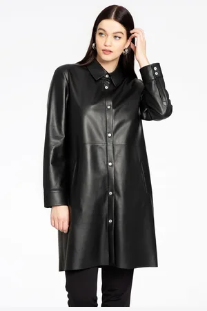 Yoek Blouse LEATHER | Zwart | Maat 40