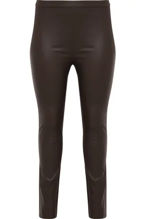 Yoek Leren legging full stretch | Bruin | Maat 40