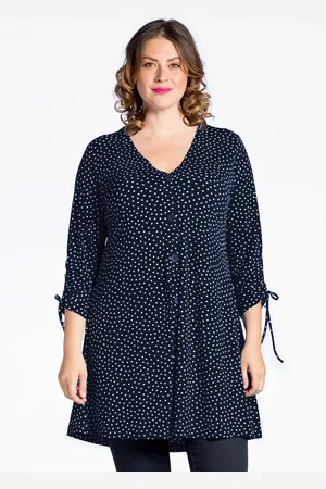 Yoek Cardigan wide bot string DOTS | Blauw | Maat S