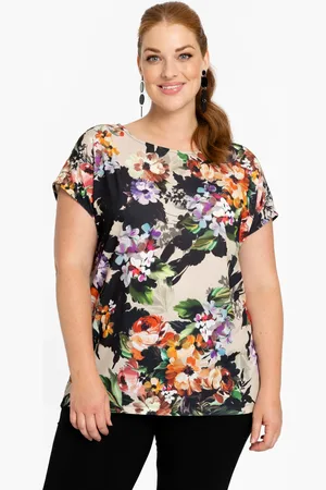Yoek T-Shirt mouwloos BOUQUET | Bruin | Maat 38/40