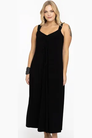 Yoek Mouwloze jurk | Zwart | Maat 38/40