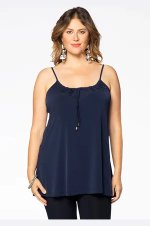 Yoek Singlet flare spaghetti | Blauw | Maat 38/40