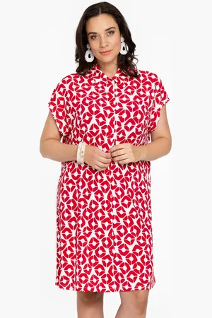 Yoek Mouwloze jurk PENELOPE | Rood | Maat 38/40