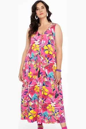 Yoek Mouwloze jurk ALIS | Roze | Maat 38/40