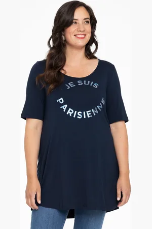 Yoek T-shirt flare PARISIENNE | Blauw | Maat 38/40