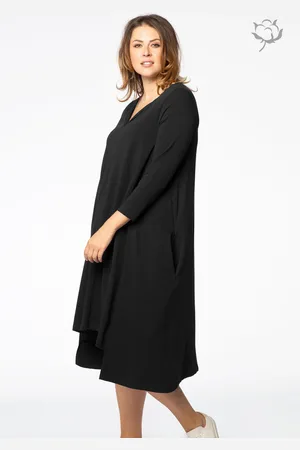 Yoek Jurk pointy ORGANIC | Zwart | Maat 38/40