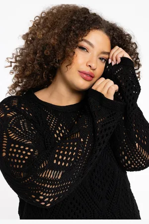 Yoek Top crochet LOUNGE | Zwart | Maat 38/40