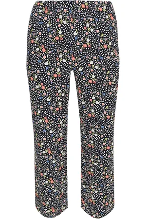 Yoek Trousers long FLOWER RAIN | Zwart | Maat 38/40