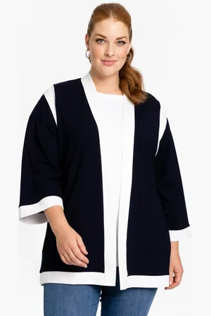 Yoek Cardigan contrast VITA | Blauw | Maat 38/40