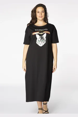 Yoek Midi jurk WEEKEND | Zwart | Maat 38/40