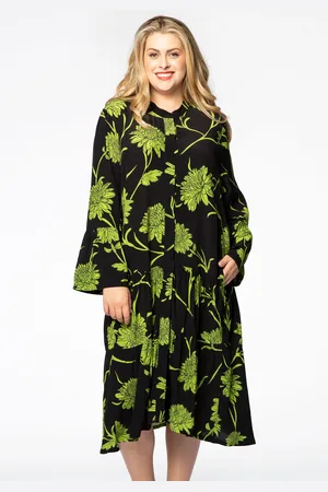 Yoek Jurk met ruches TOLEDO | Zwart | Maat 38/40