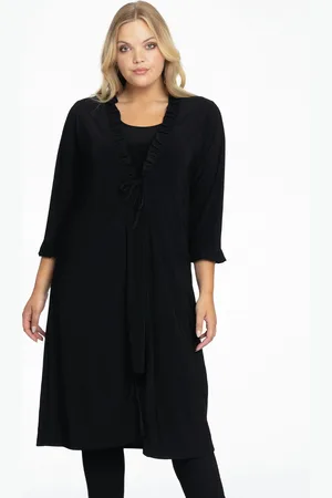 Yoek Vest met ruches | Zwart | Maat 38/40