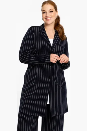 Yoek Lange blazer PINSTRIPE | Blauw | Maat 38/40