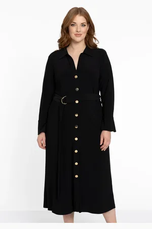 Yoek Jurk met knopen lang | Zwart | Maat 38/40