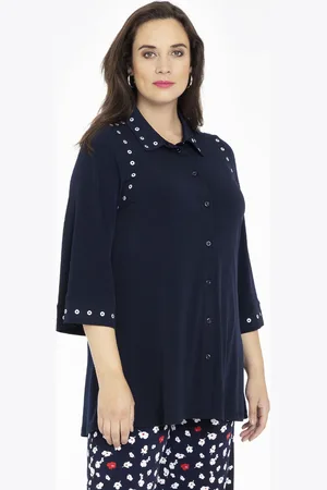 Yoek Blouse flare | Blauw | Maat 38/40