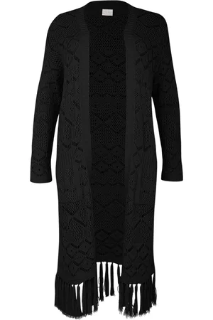 Yoek Vest lang gebreid | Zwart | Maat 38/40