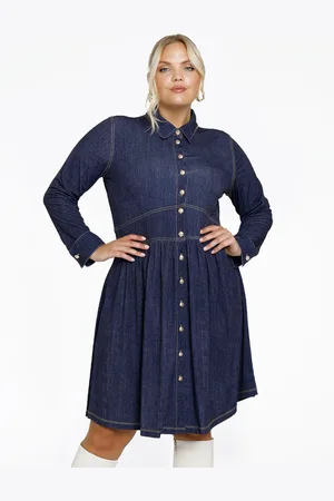 Yoek Jurk met zakken DENIM | Blauw | Maat 38/40