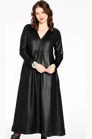 Yoek Jurk V-neck SHINE | Zwart | Maat 38/40