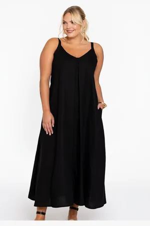 Yoek Mouwloze jurk | Zwart | Maat 38/40
